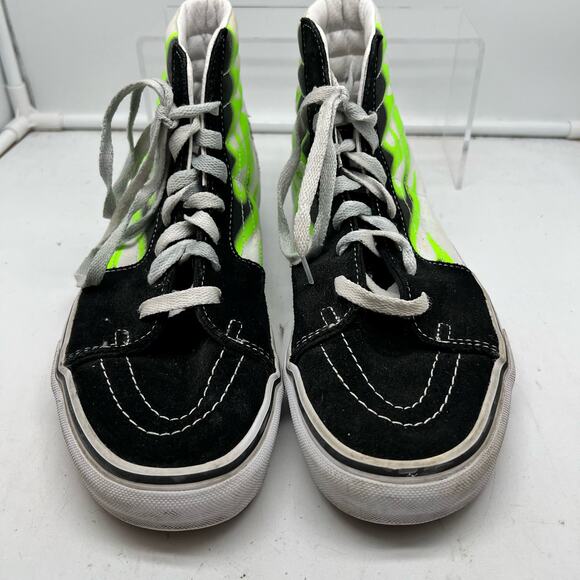 Vans Shoes Mens 9 High Flame Neon Green Skate Hi High Top Sneaker - Picture 4 of 8